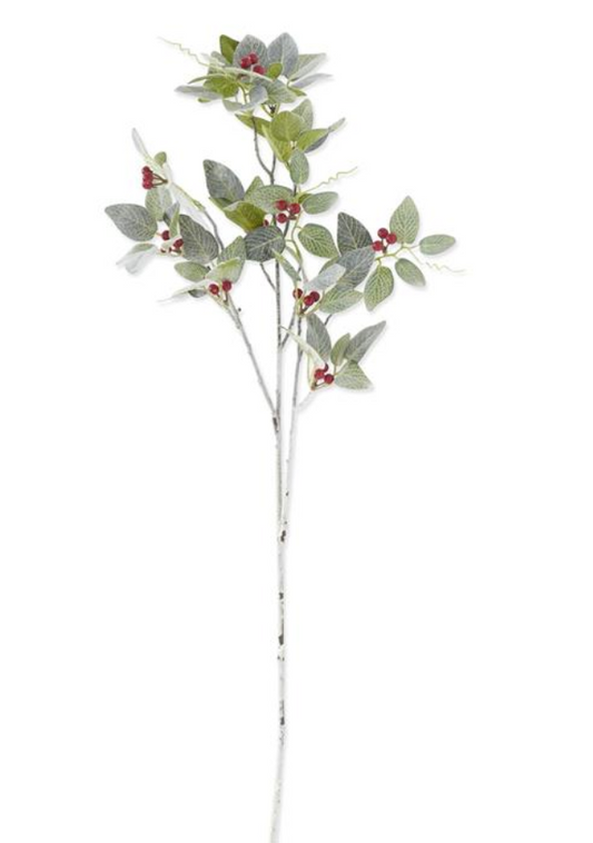 Glittered & Flocked Fittonia Stem