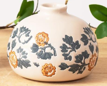 Blue Floral Motif Vases