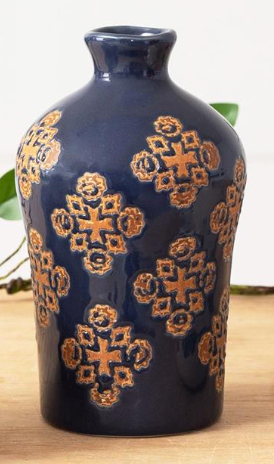 Blue Floral Motif Vases