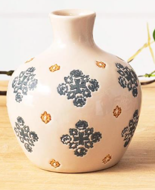 Blue Floral Motif Vases