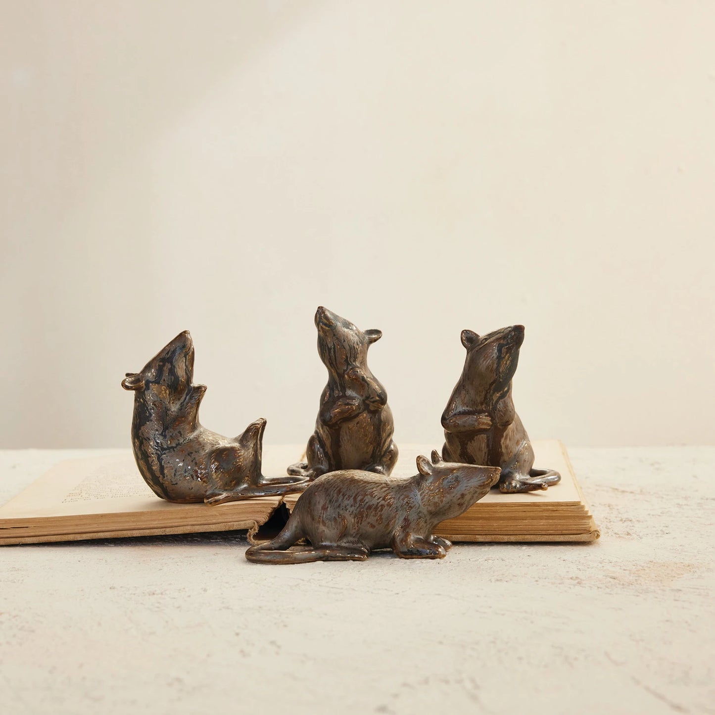 Stoneware Rat Metallic Glaze