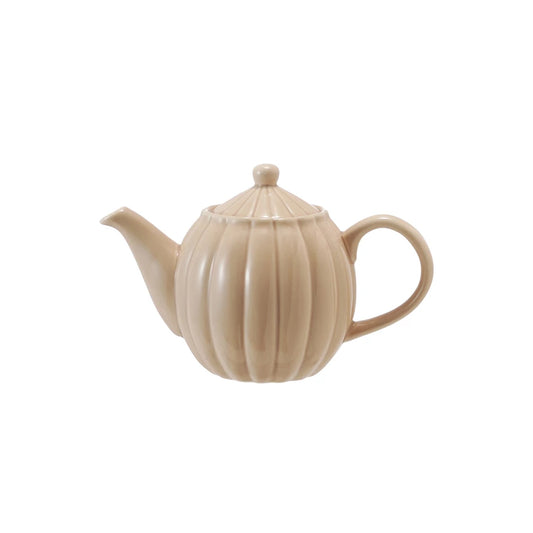 Stoneware Ribbed Teapot Reactive Glaze
