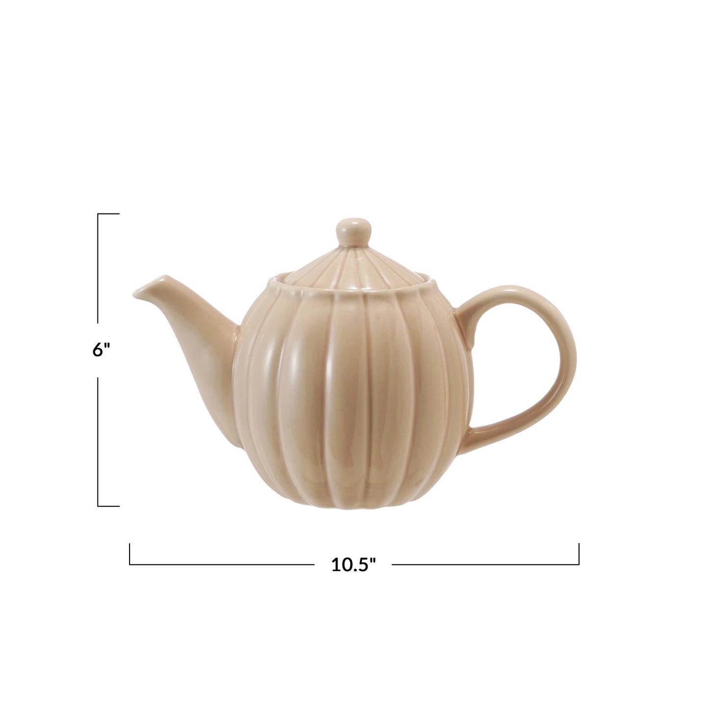 Stoneware Ribbed Teapot Reactive Glaze