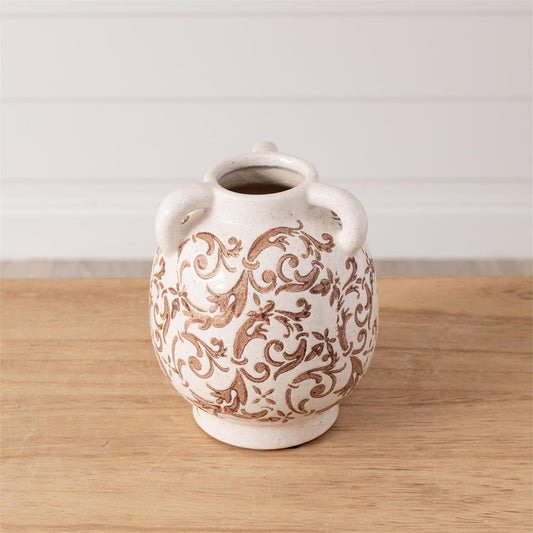 Tan Floral Vase | Tall