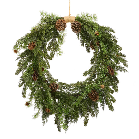 Mixed Pine & Pinecone Wreath | 34"