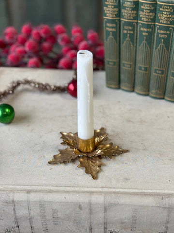 Golden Poinsettia Taper Holder