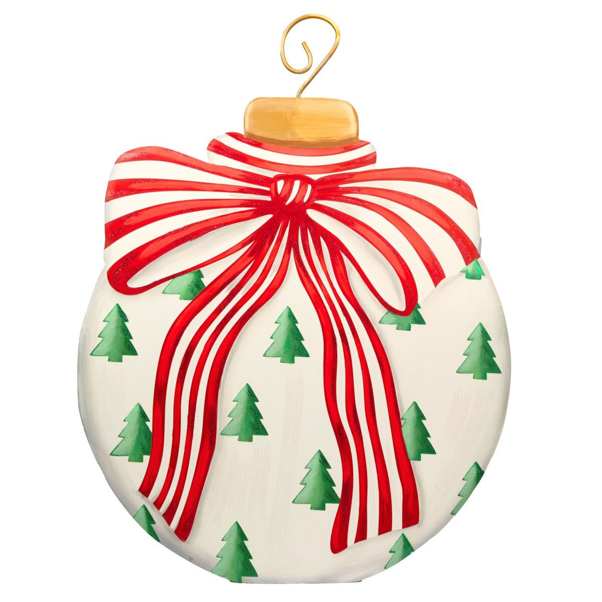 Modern Red, White & Green Ornament