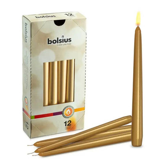 Gold Metallic Taper Candle | Gold | 10"