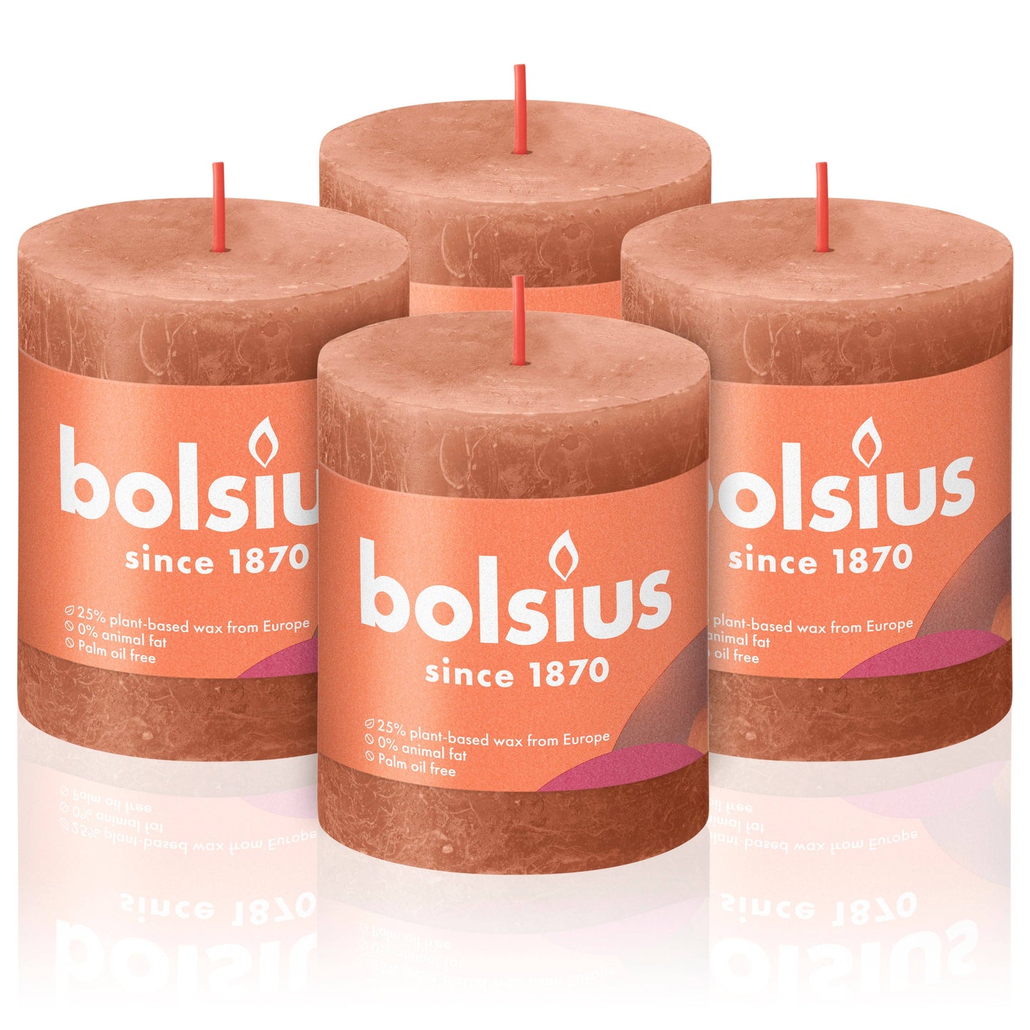 Rustic Pillar Candle | Rusty Pink |  2.75 X 3.25"
