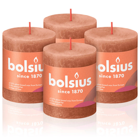 Rustic Pillar Candle | Rusty Pink |  2.75 X 3.25"