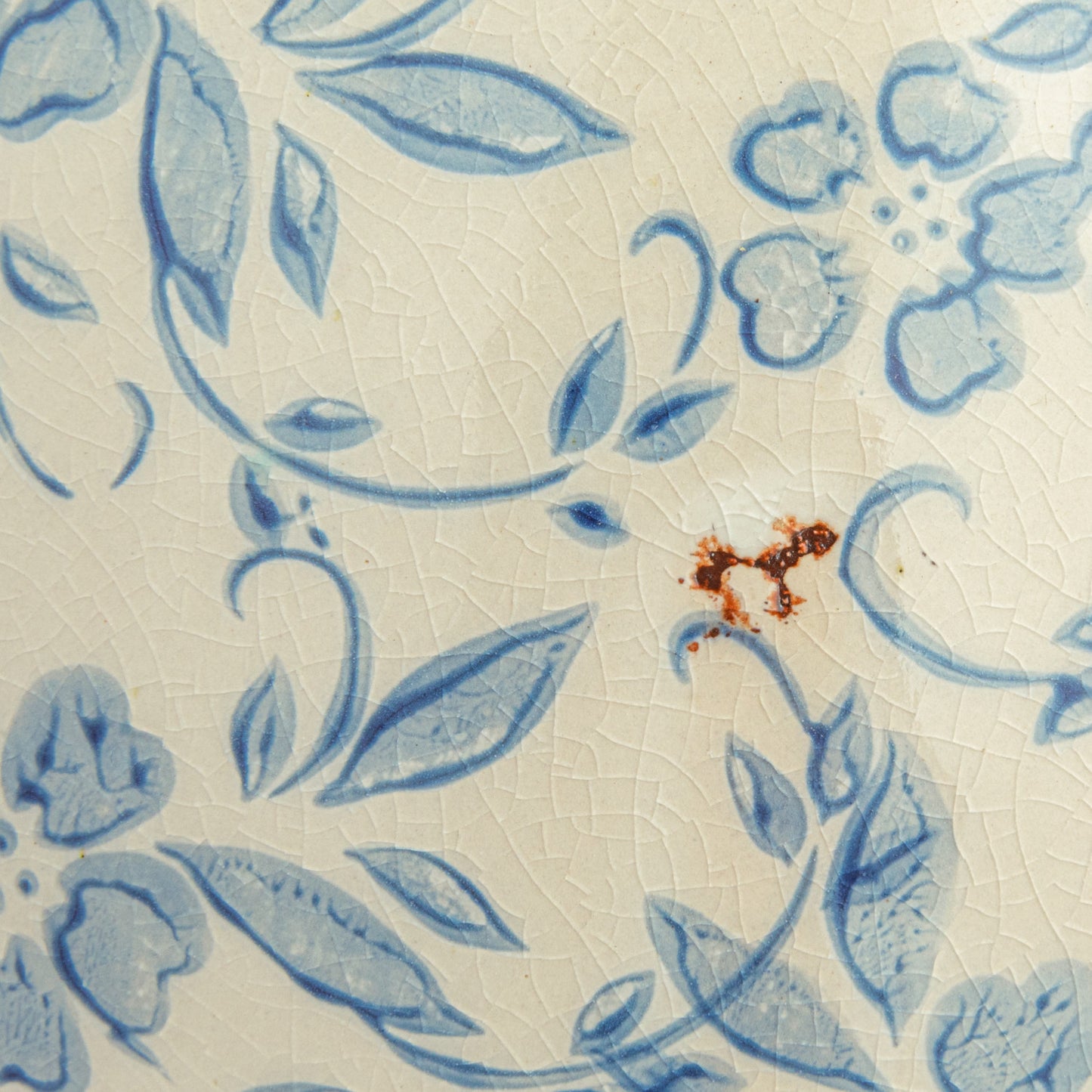 Terracotta Vase with Blue Pattern
