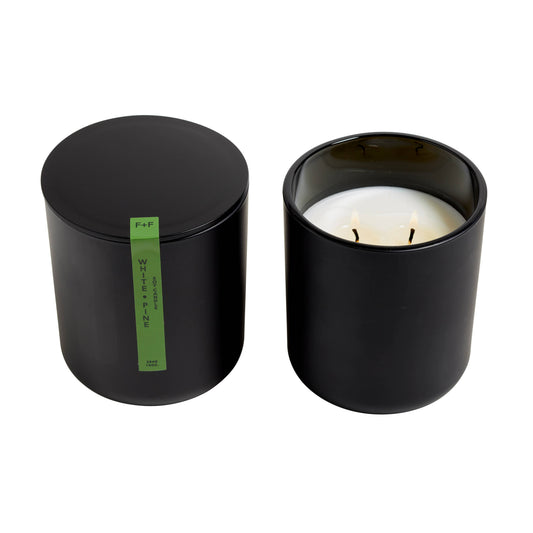 White Pine 2 Wick Candle In Black Vessel 10oz. Ctn.6