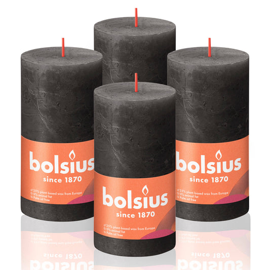 Rustic Pillar Candle | Black (Stormy Gray) | 2.75 X 5"