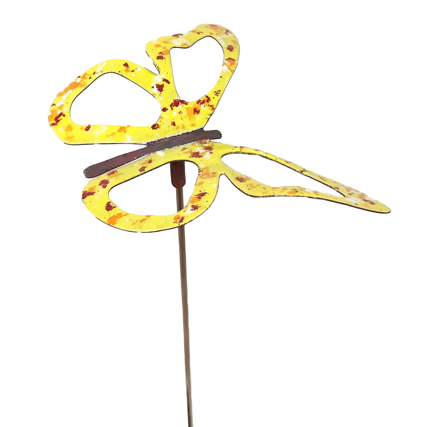Copper Enamel Wispy Butterfly Garden Stakes
