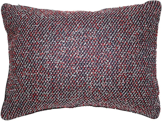 Red & Blue Wool Blend Lumbar Pillow