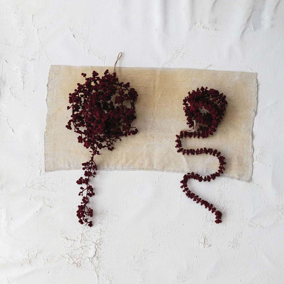 Foam Flocking Garland Burgundy | 72"